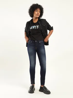Women's 711 Blue Skinny Fit Mid Rise Jeans Straight Cut Fashion Lover Outdoor Enthusiast