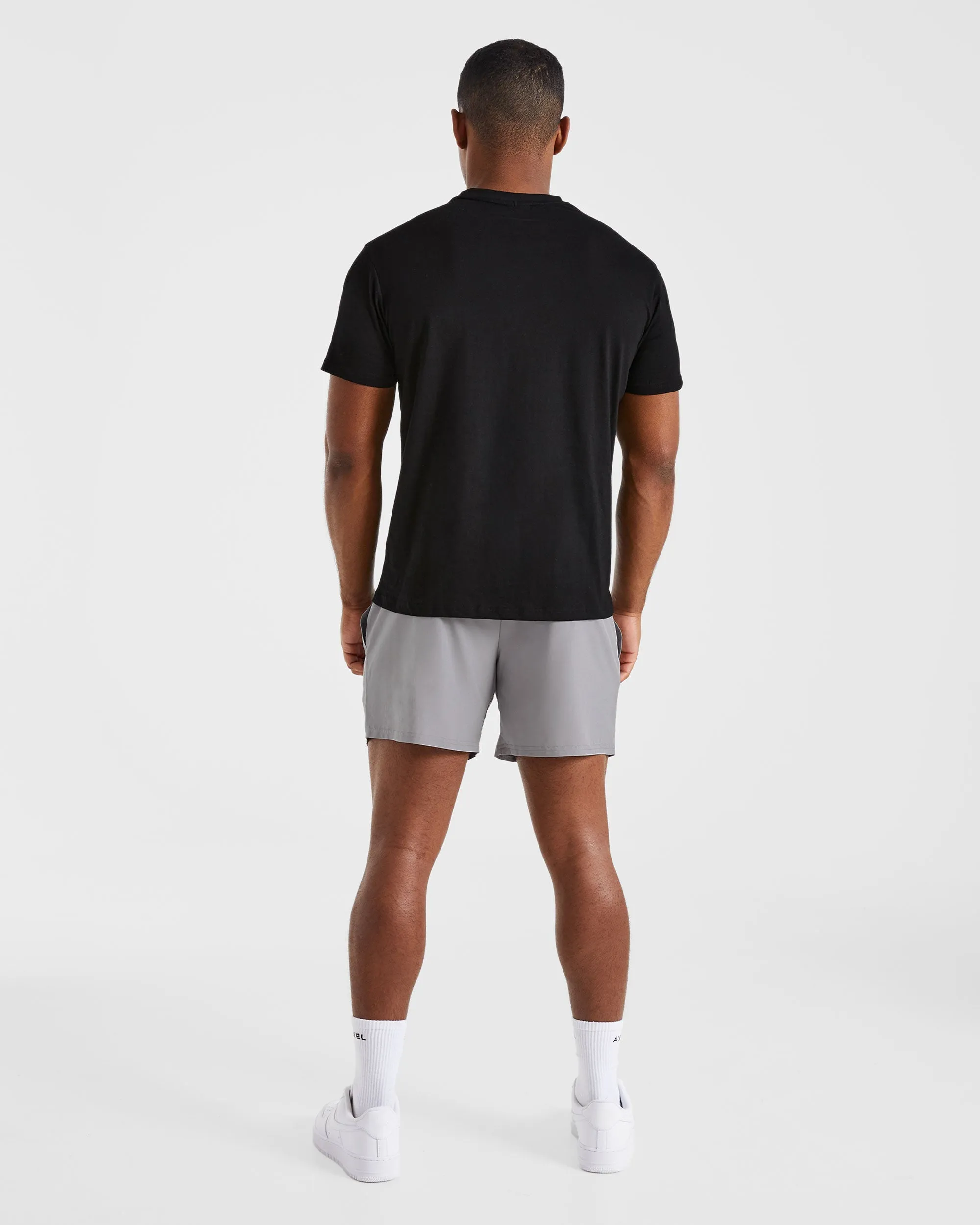 Low Profile Zipper Camouflage Style Core 5" Shorts - Grey