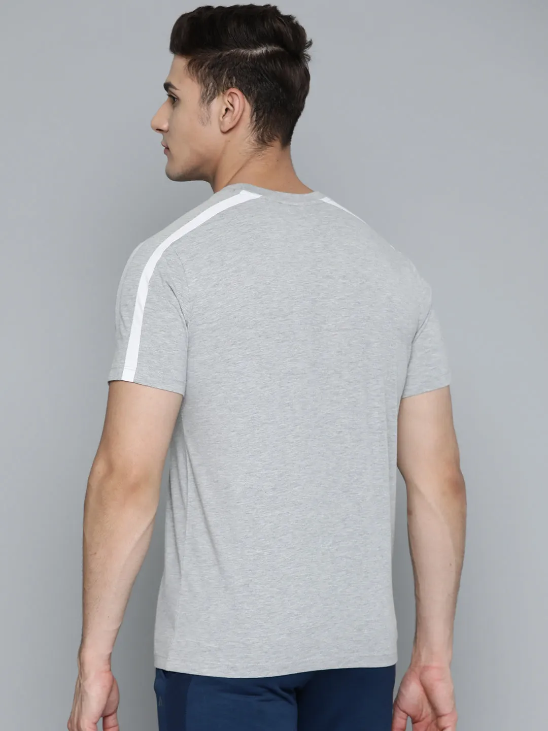 ShrinkResistant Tulle Soul Alcis Men Grey Melange Pocket Detailing T-shirt