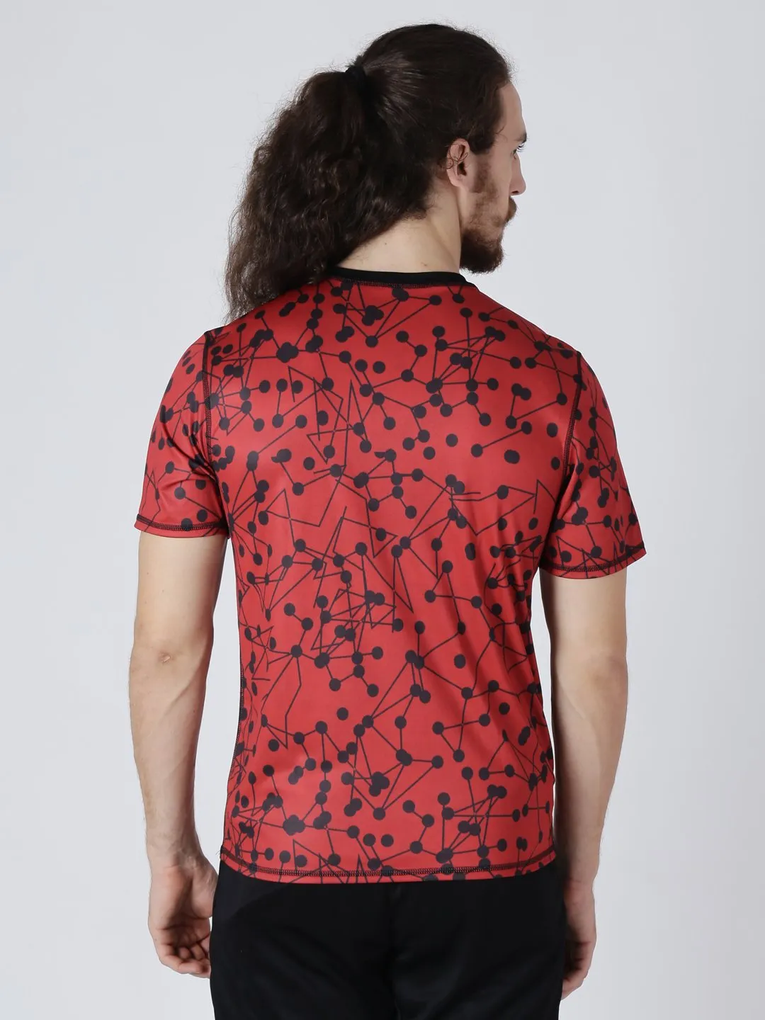 Alcis Men Pack Of Two Red Printed Round Neck Slim Fit T-shirt AntiSnagTechnology Layer Light