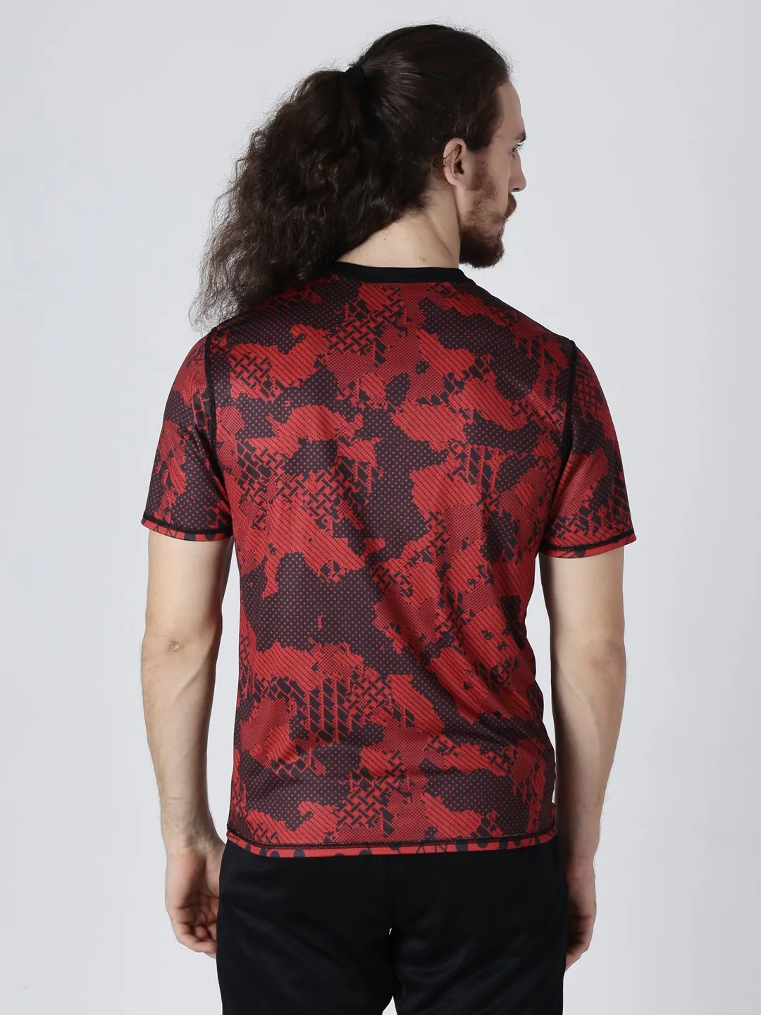 Alcis Men Pack Of Two Red Printed Round Neck Slim Fit T-shirt Smart Glow Moon Cool