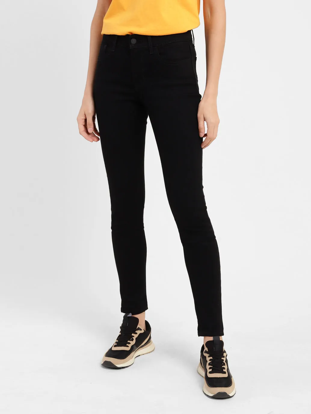Women's 710 Black Skinny Fit Mid Rise Jeans Affordable Neutral Holiday Vibes Fashion Focus