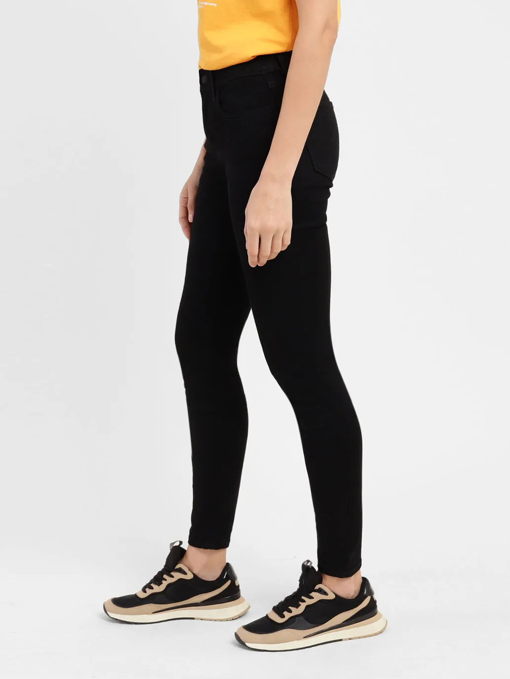 Women's 710 Black Skinny Fit Mid Rise Jeans Athlete Fit Modern Autumn Days Artist Vibe Smooth