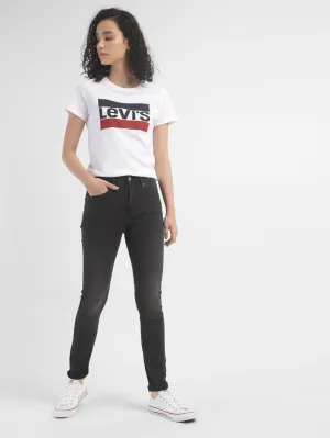 Women's 721 Black Skinny Fit High Rise Jeans Minimal Wear Creative Look Work Ready Lightweight