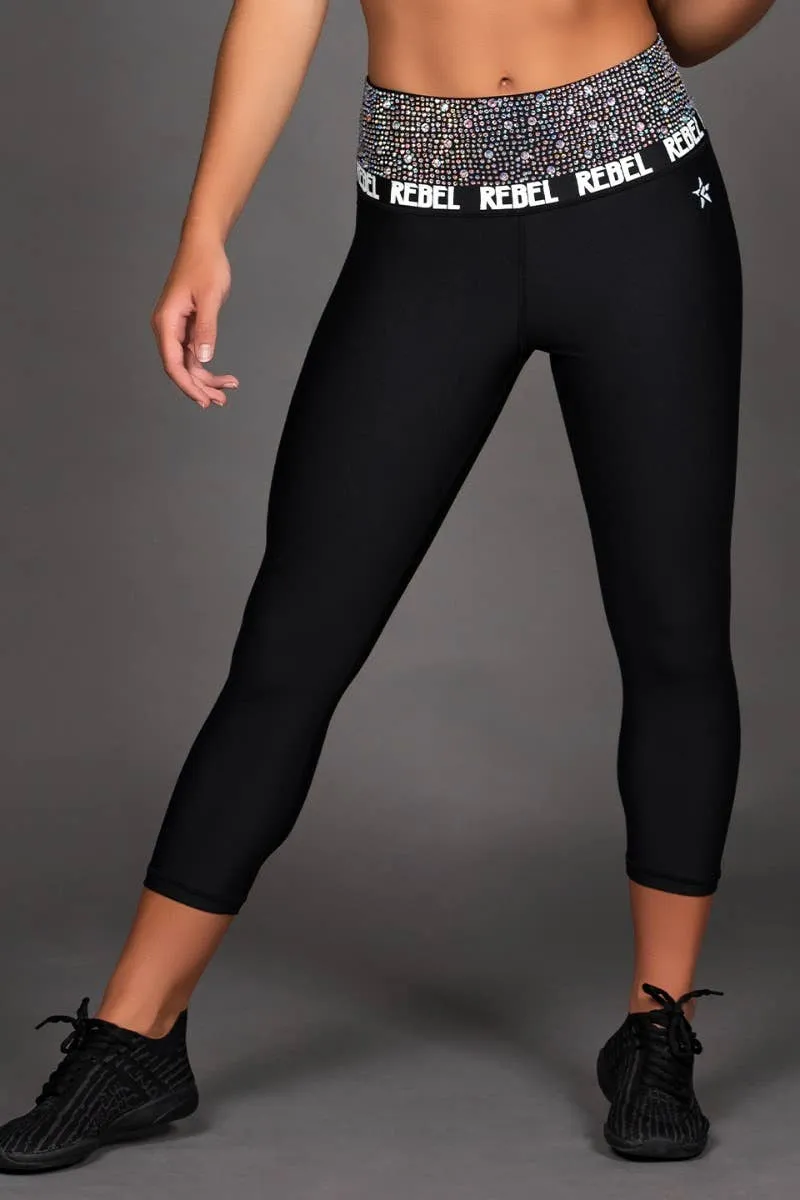 Crystal Couture High Rise Capri in Glam - Special Order Postpartum Fit Daily Routine
