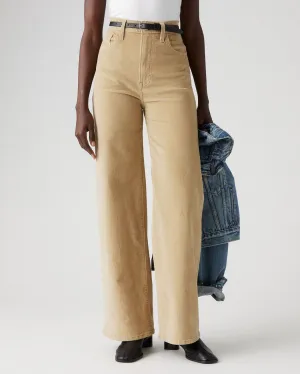 Artist Vibe Durable Fitted Comfort Levi's? Womens Ribcage Wide Leg Cords - Safari
