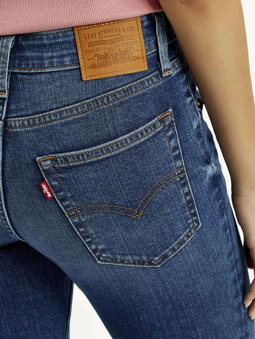 Women's 726 Dark Indigo Flared Fit High Rise Jeans Button Fly Option Closet Staple