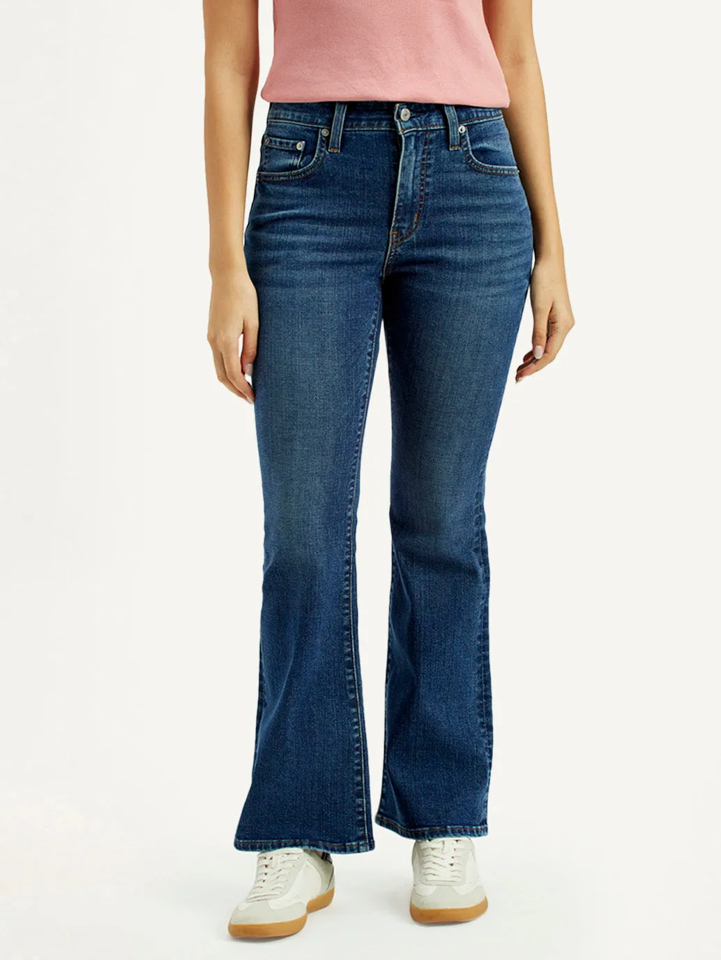 Women's 726 Dark Indigo Flared Fit High Rise Jeans Light Washed