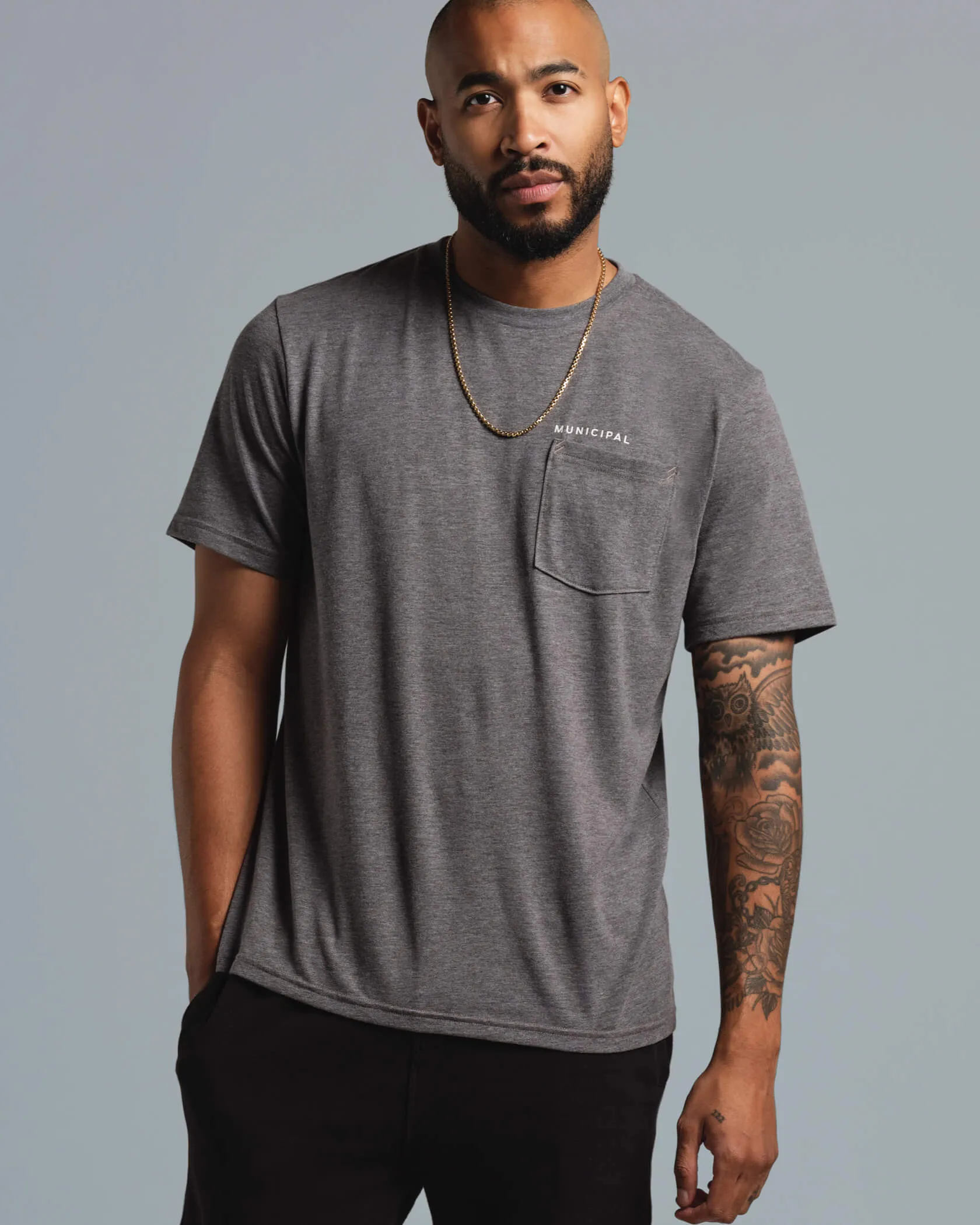 Wordmark SuperBlend Pocket T-Shirt SnagResistant Weave StainResistant Fabric