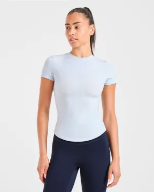 High Density Weave Sculpt T Shirt - Pastel Blue Effortless Style