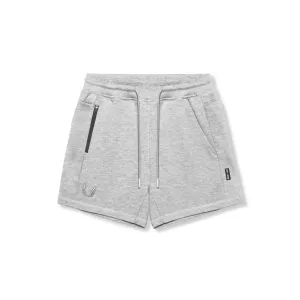 0867. Tech-Terry? Sidelock Sweat Short - Heather Grey Breathable Liner