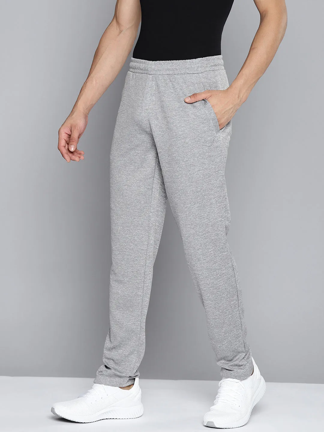 Soft Structure Alcis Men Grey Melange Solid Slim Fit Track Pants