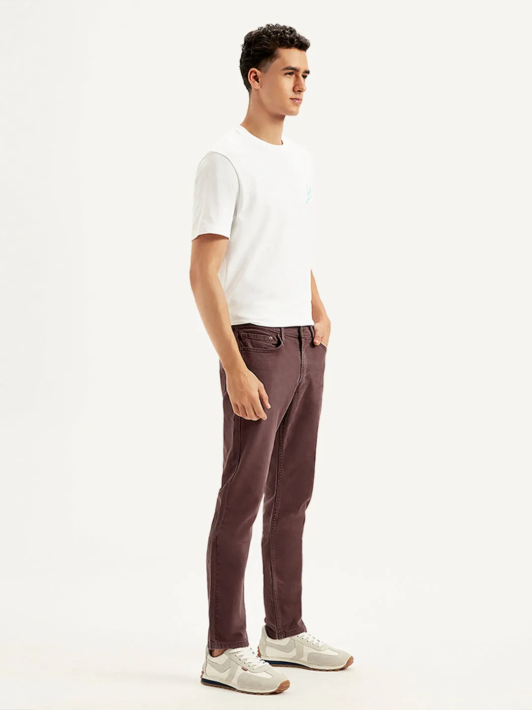 Smooth Picnic Style Shape Retention Men's 512 Brown Slim Tapered Fit Mid Rise Jeans