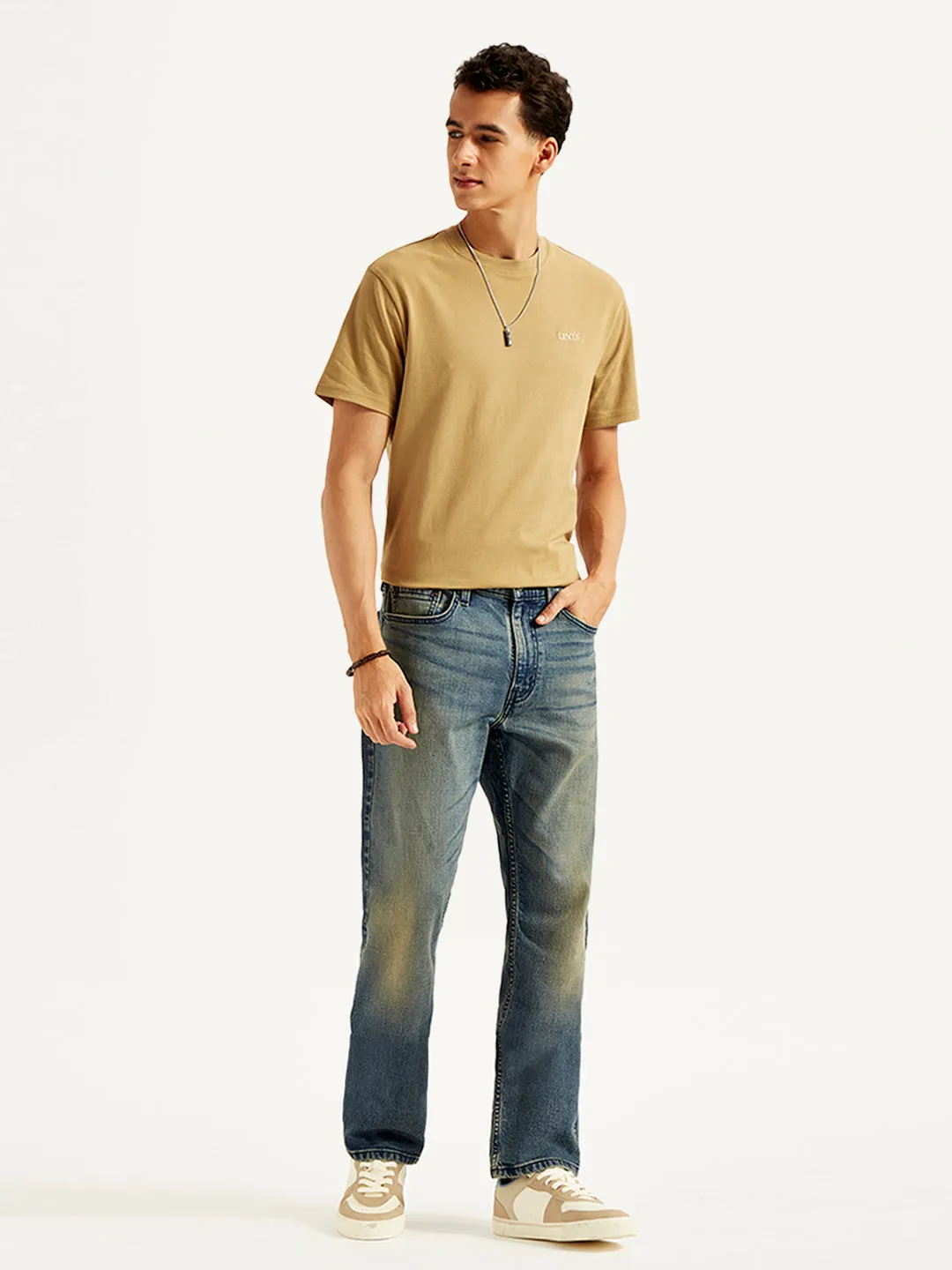 Men's 513 Blue Slim Straight Fit Mid Rise Jeans Office Wear Modern Rainy Day Relaxed Style Outdoor Enthusiast Evening Stroll