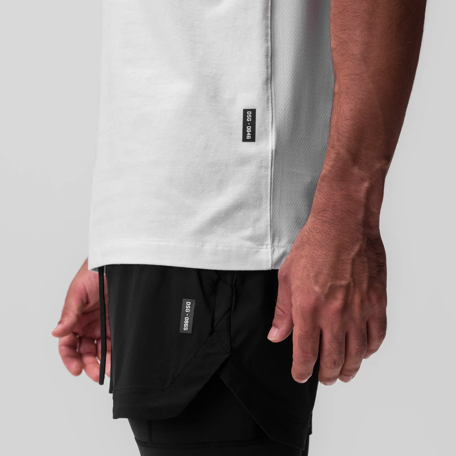 Midweight Knit 0846. CottonPlus? Standard Mesh Back Tee - White
