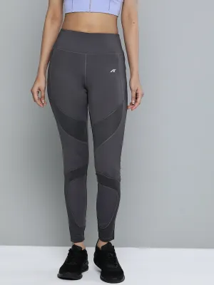 Alcis Women Grey Colourblocked Tights Travel Ready Camping Gear Skin Friendly