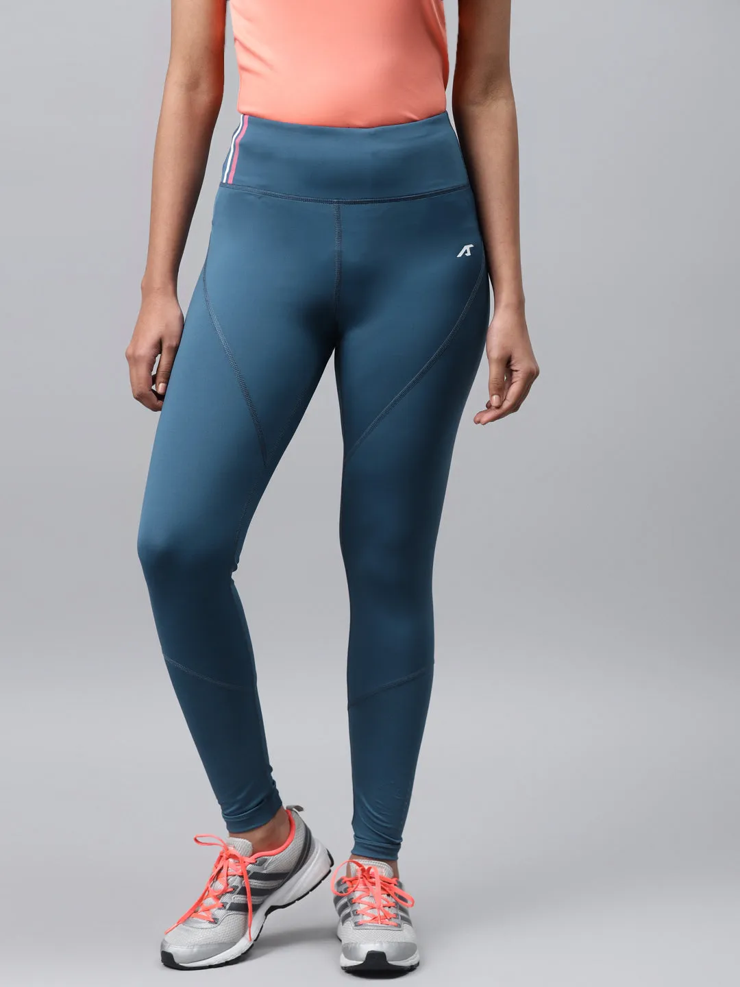 Eco Friendly For Kids Non See Pilates Session Alcis Women Blue Solid Tights