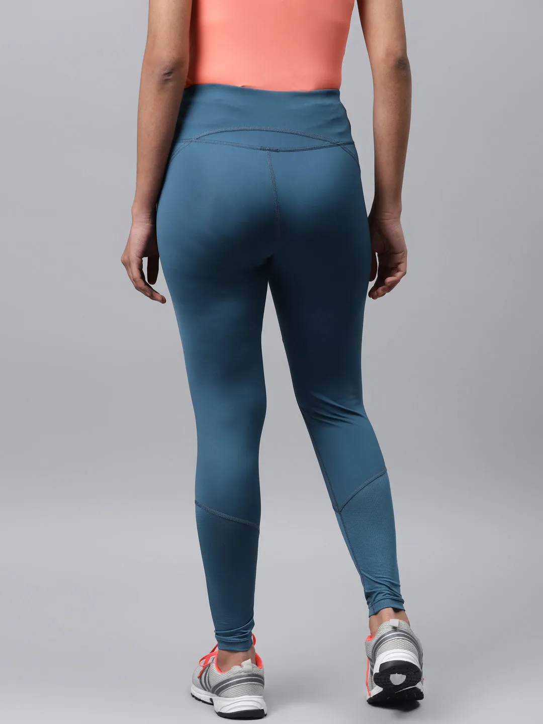 Alcis Women Blue Solid Tights Active Lifestyle Durable Stitch Flex Fit