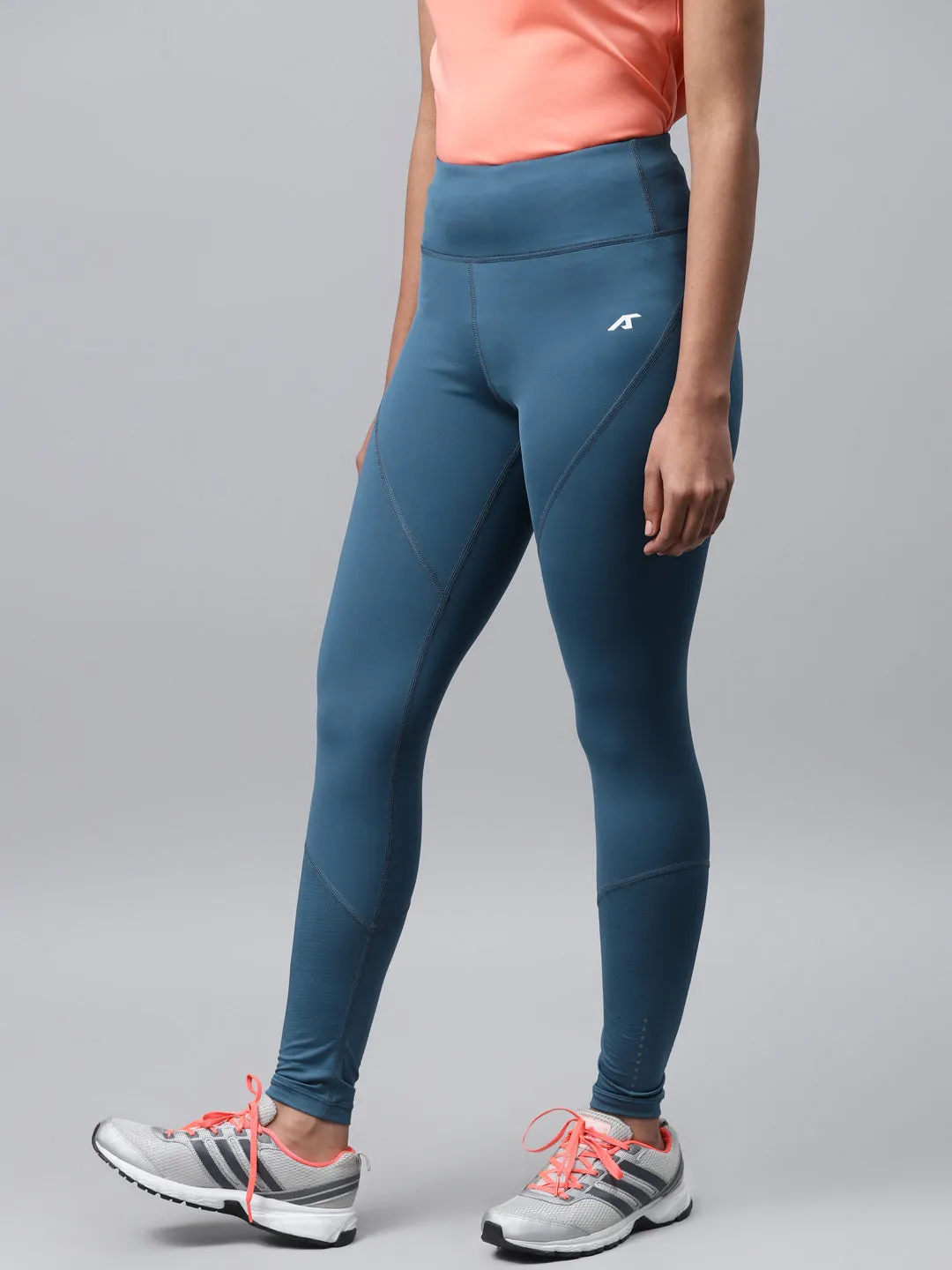 Alcis Women Blue Solid Tights Fitness Lover Dance Studio Basic Style