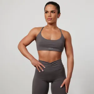 Vanquish Enhance Graphite Grey Backless Bra Tasseled edges