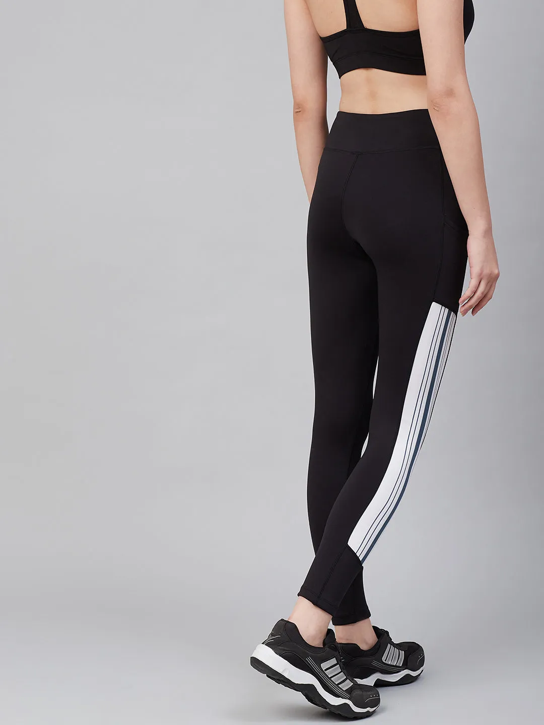 Alcis Women Black Solid Training Tights High Waist Pro Athlete Active Style