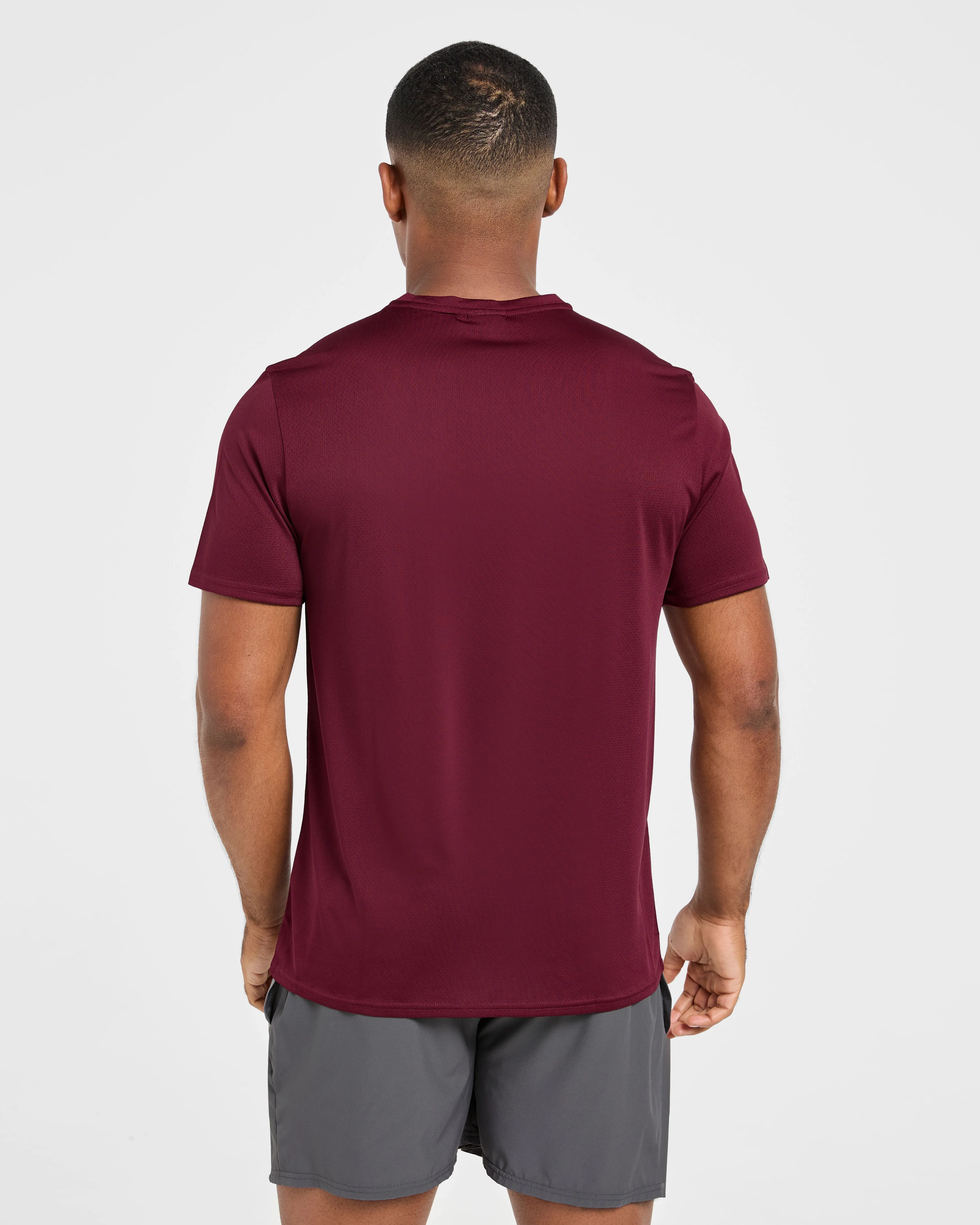 Non Restrictive Cut Soft Brushed Finish Origin T Shirt - Merlot Red