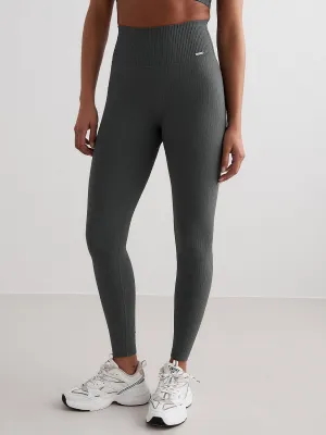 Sage Ribbed Seamless Tights Cold Fit Invisible Waist