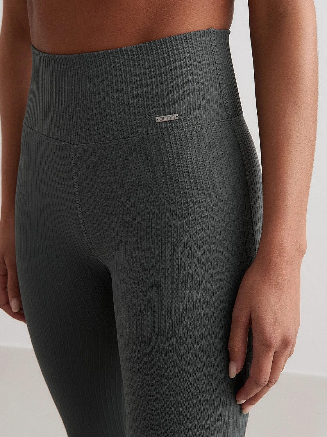 Sage Ribbed Seamless Tights Slim Fit Hiking Trail