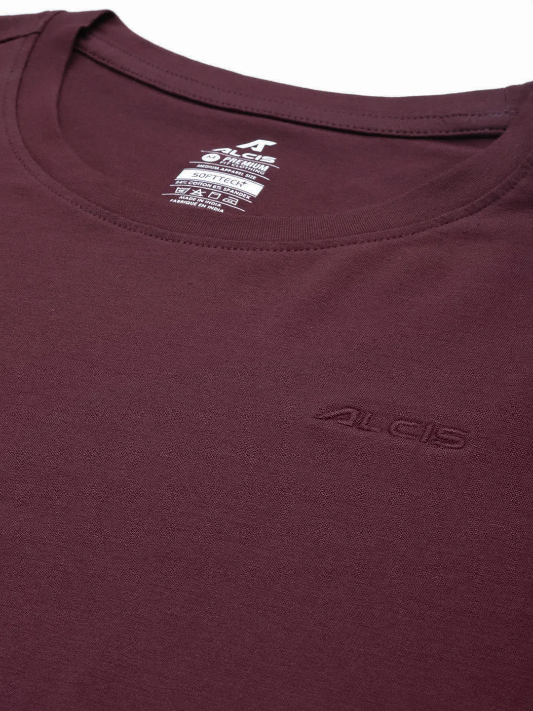 Alcis Men Solid Stretchex Slim Fit T-shirt Clear Tone