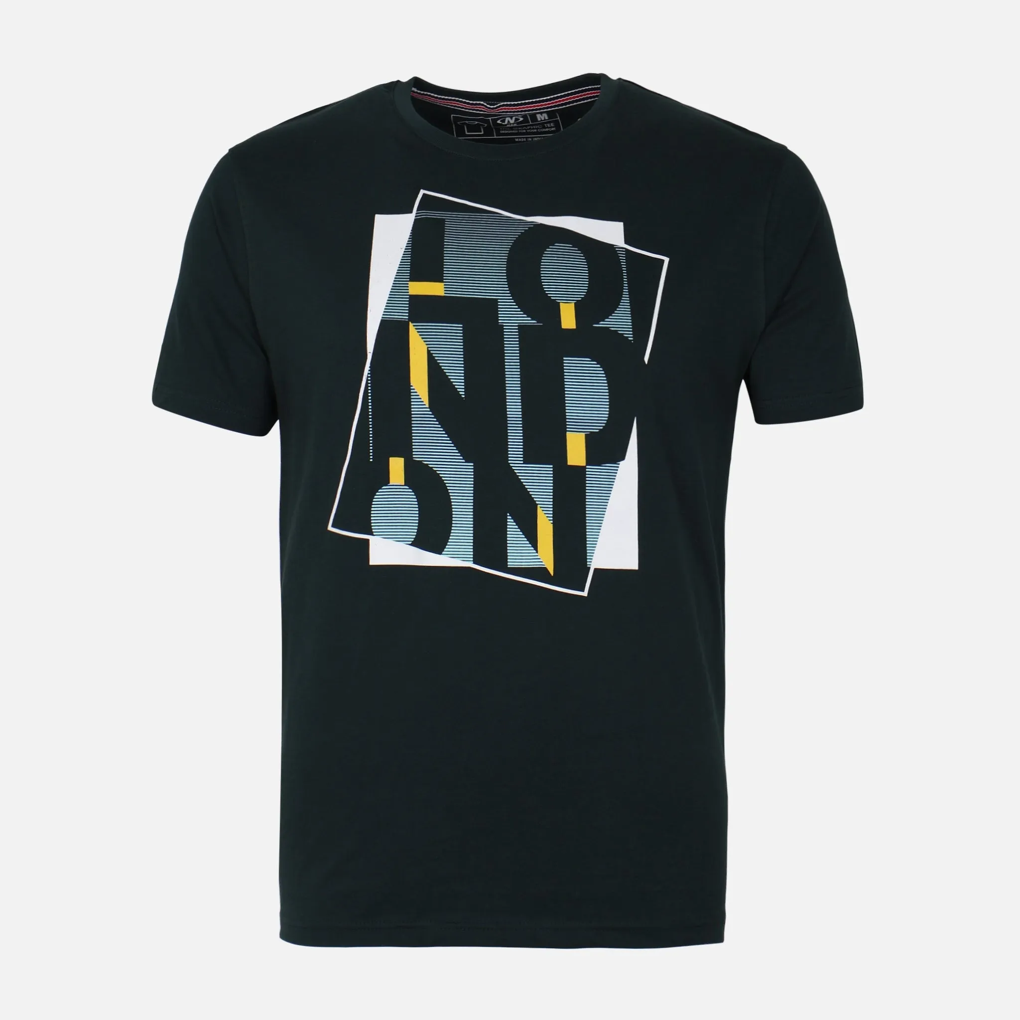 MEN GRAPHIC T-SHIRT ROUND NECK REGULAR FIT Flexible Material Planet Glow