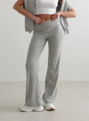 AntiPillingFabric Grey Melange Ease Ribbed Pants