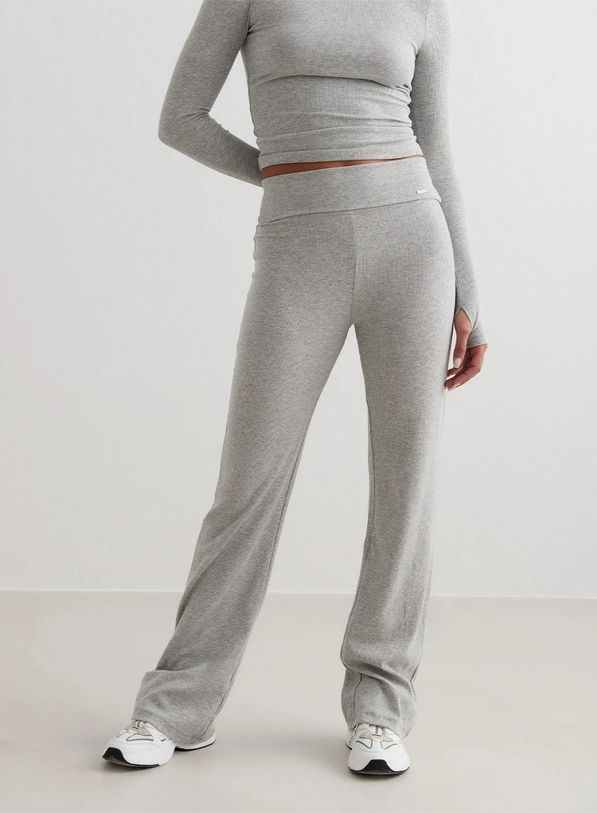 quick dry Multi Pocket System Grey Melange Ease Ribbed Pants