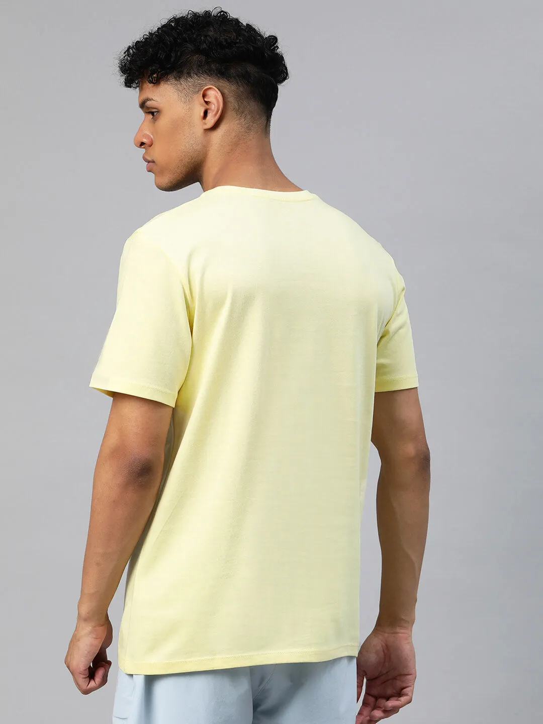 City Beat MachineWashable Alcis Men Yellow Typography Printed T-shirt