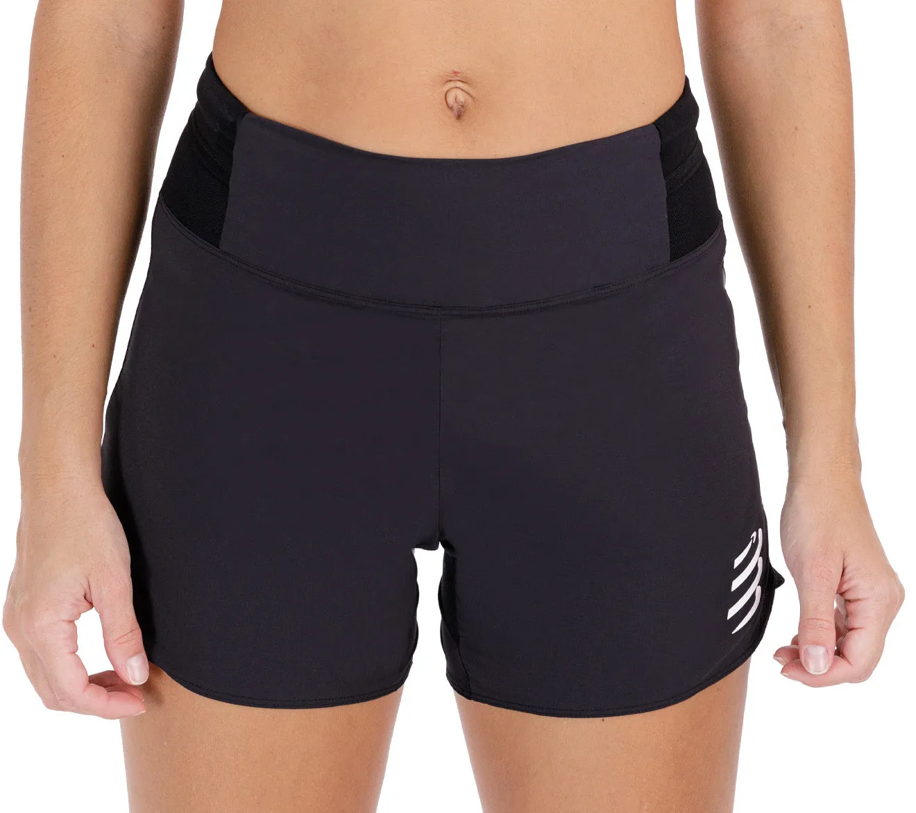 back-to-school No Ride Up Design Compressport Performance Womens Running Shorts - Black