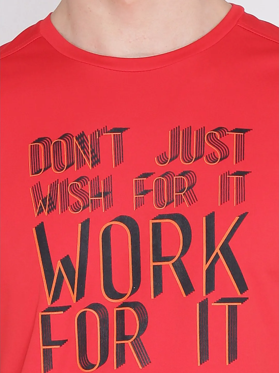 River Core FrictionResistantFabric Alcis Men Red Printed Round Neck T-shirt