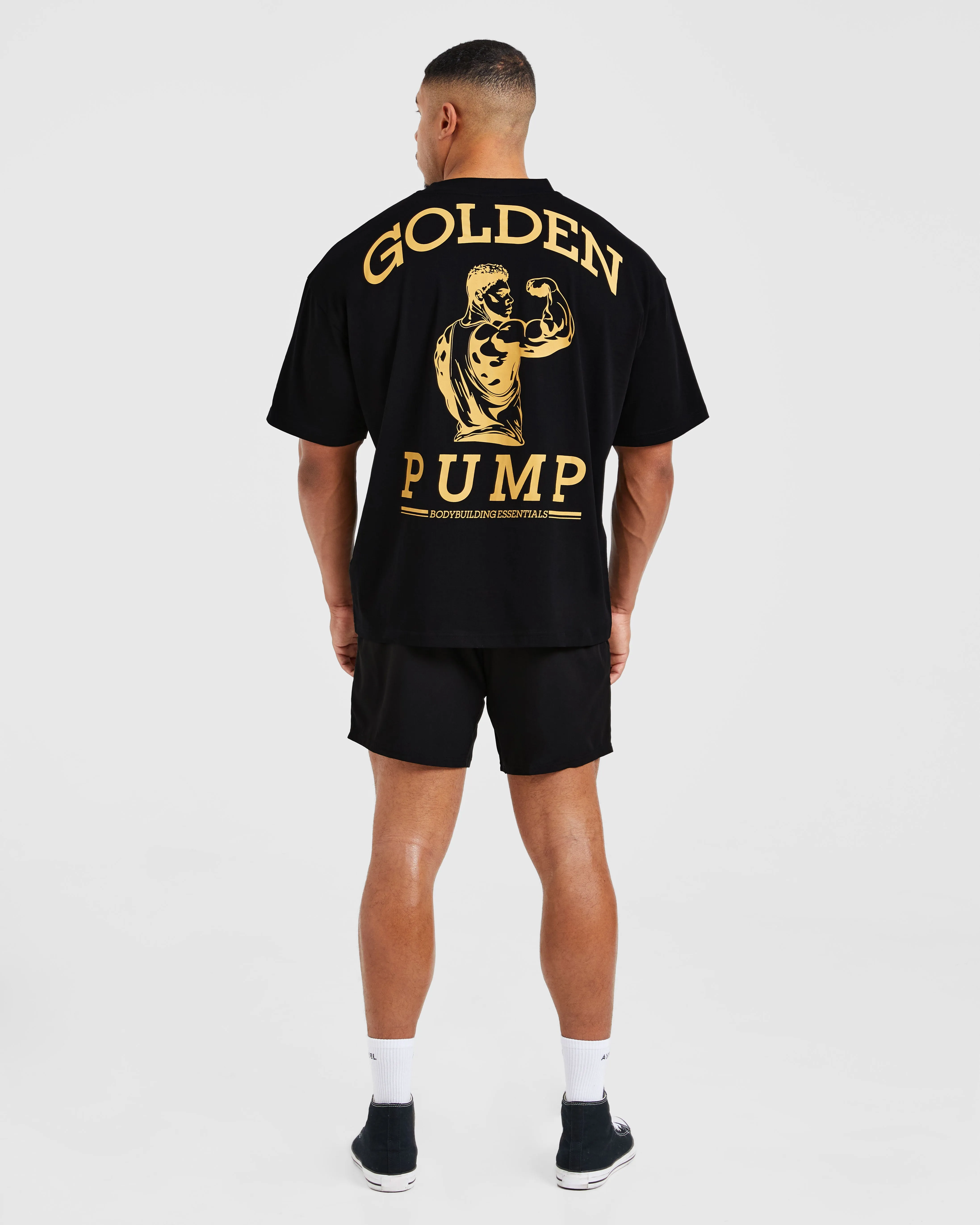 Wesley Vissers X Golden Pump Oversized T Shirt - Black Light Trend Striped Pattern