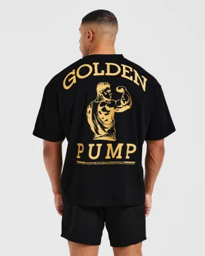 OdorResistant Fabric Minimal Style Trend Wesley Vissers X Golden Pump Oversized T Shirt - Black