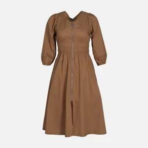 Fine Weave StretchFree WOMEN SHORT SLEEVE LONG DRESS