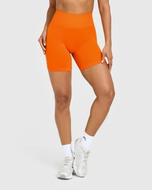 Quick Fit Vintage Look Effortless Seamless Shorts | Flame Orange