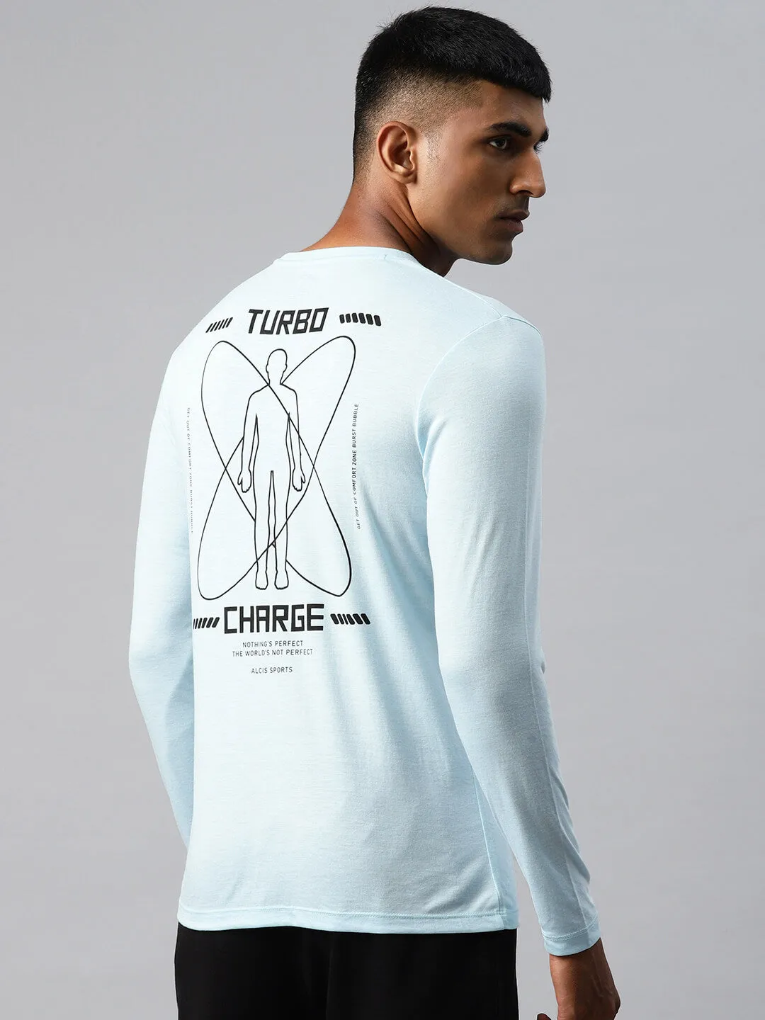 Alcis Typography Printed Athelisure T-shirt FrictionResistantFabric