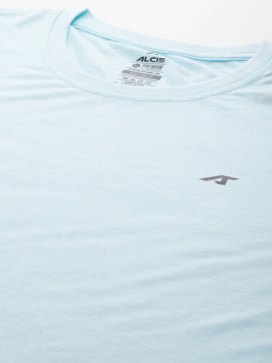 Alcis Typography Printed Athelisure T-shirt FrictionResistantFabric RollUp Sleeves