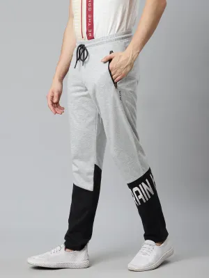 Soft Interior Alcis Men Grey & Black Colourblocked Training Track Pants
