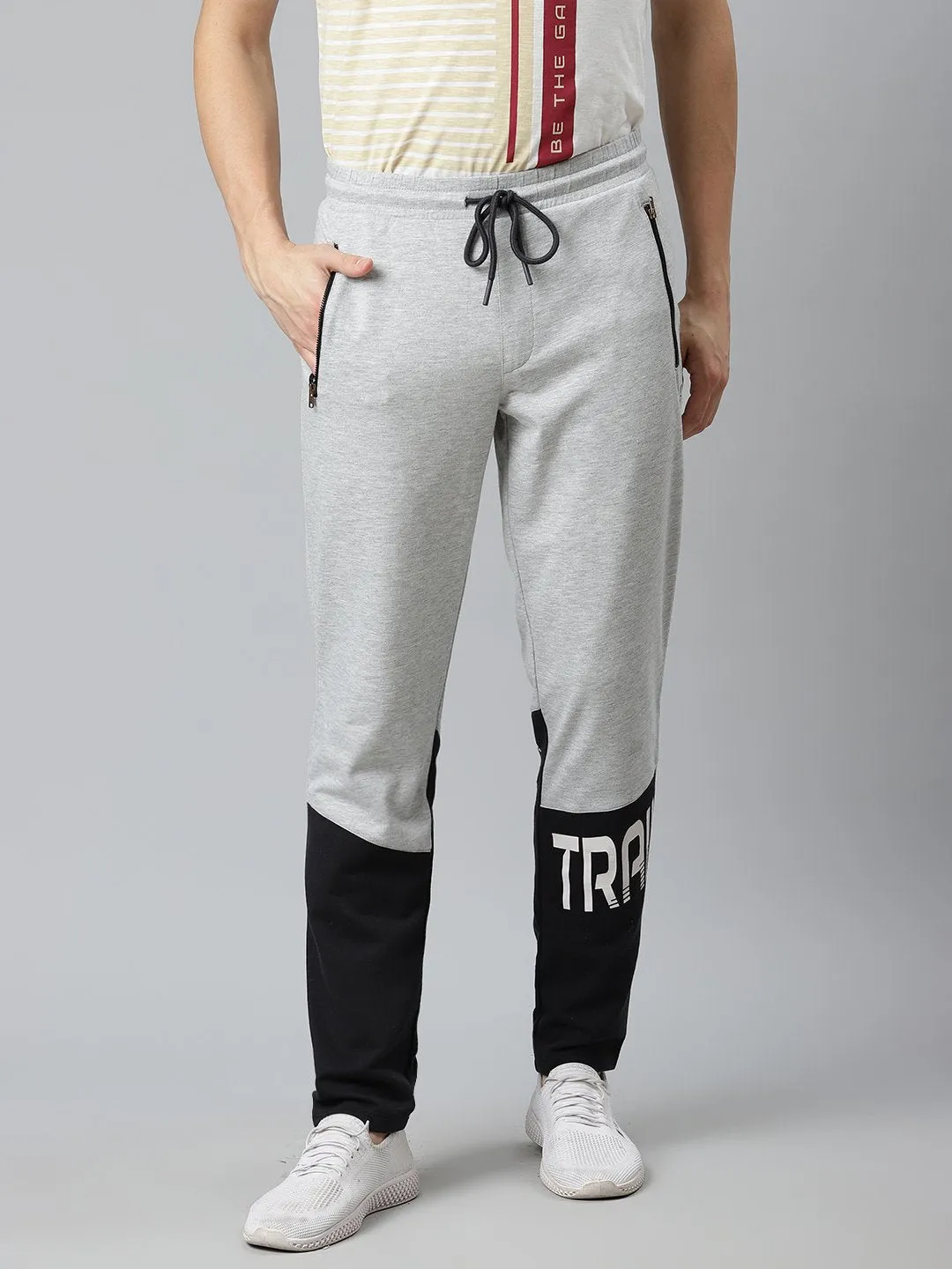 Urban Utility All-Season Wear Alcis Men Grey & Black Colourblocked Training Track Pants