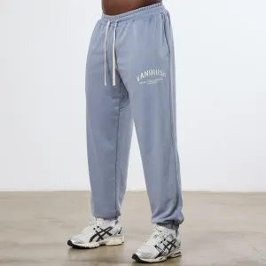 Neutral Tone Vanquish Better Than Yesterday Washed Blue Oversized Sweatpants