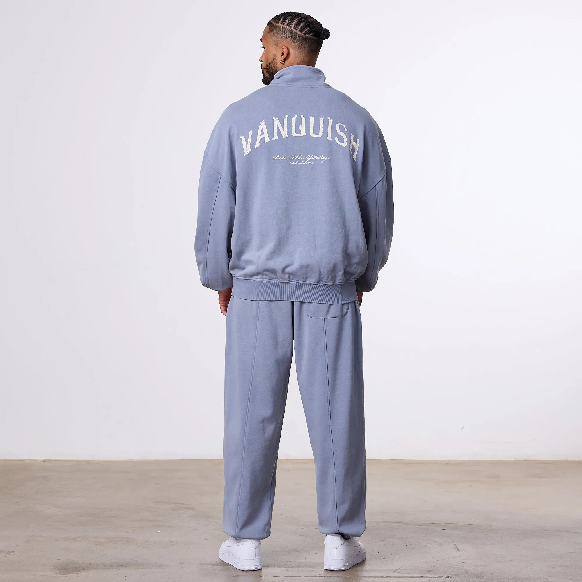 Lightweight Design Vanquish Better Than Yesterday Washed Blue Oversized Sweatpants