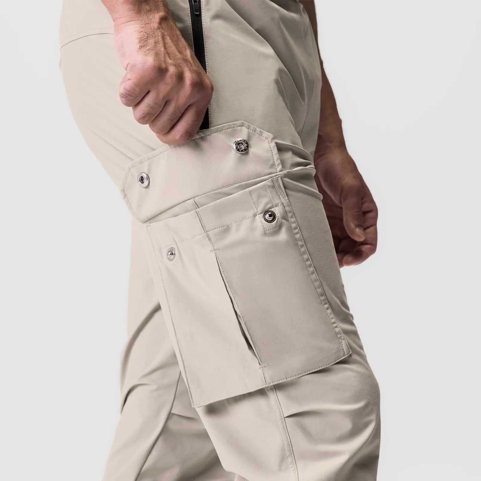 0825. Tetra-Lite? Cargo High Rib Jogger - Beige All Day Use