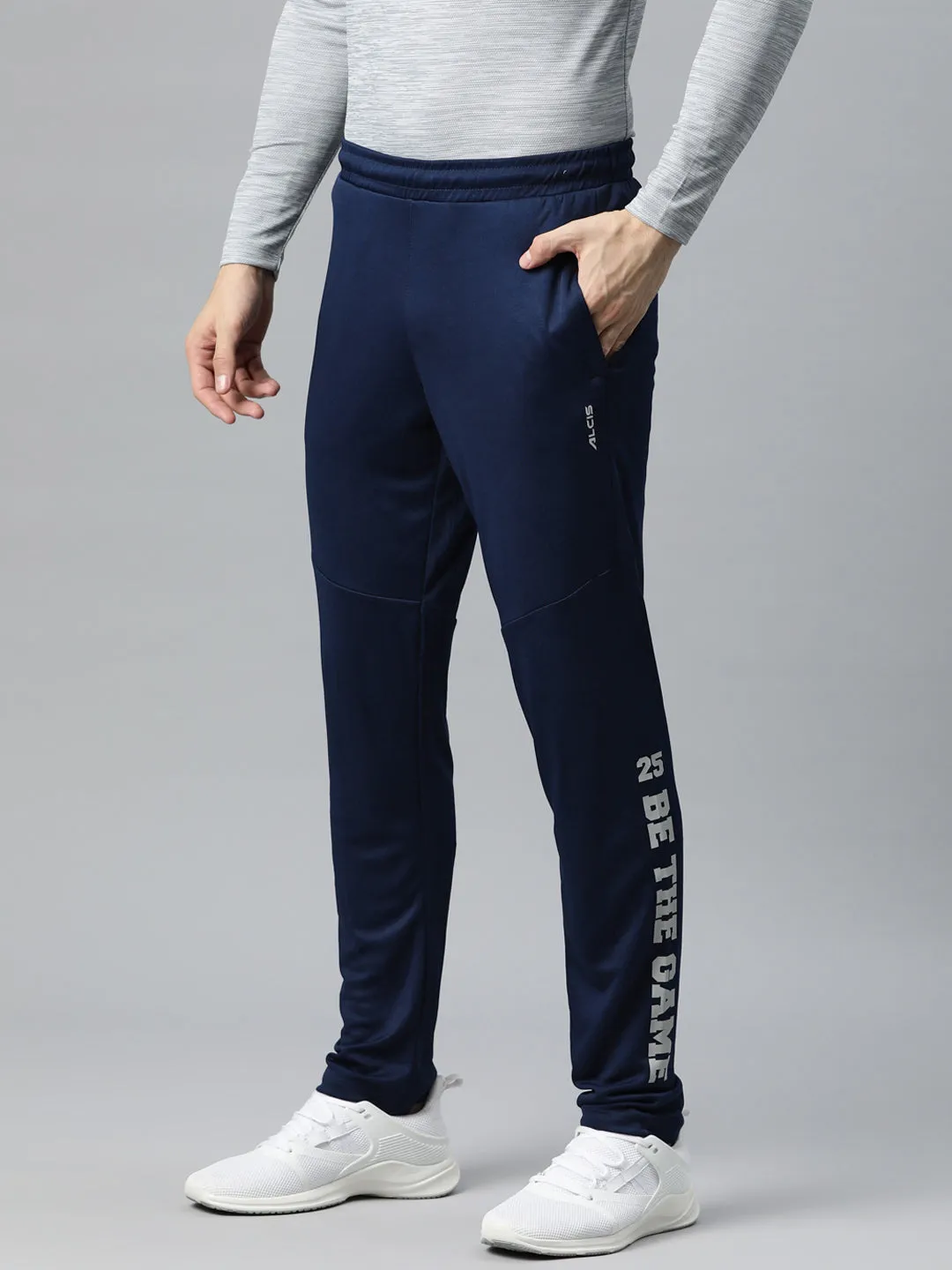 Alcis Men Typography Slim Fit Sports Track Pants High Rise Design