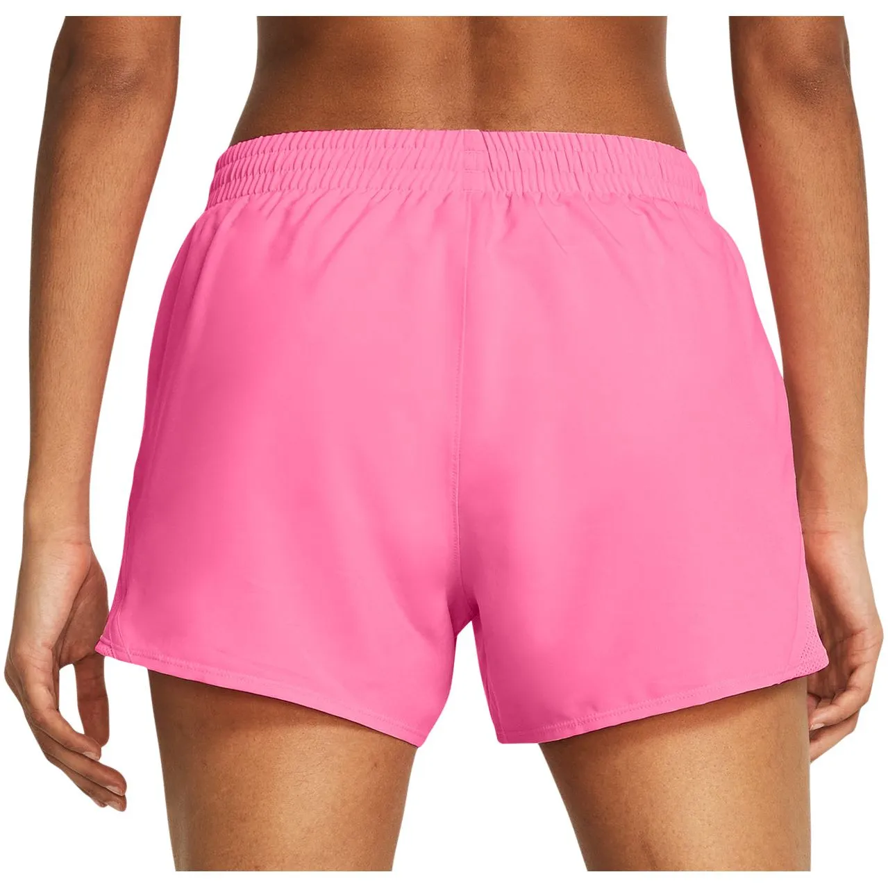 Under Armour Fly By 3 Inch Womens Running Shorts - Pink RollUpFasten