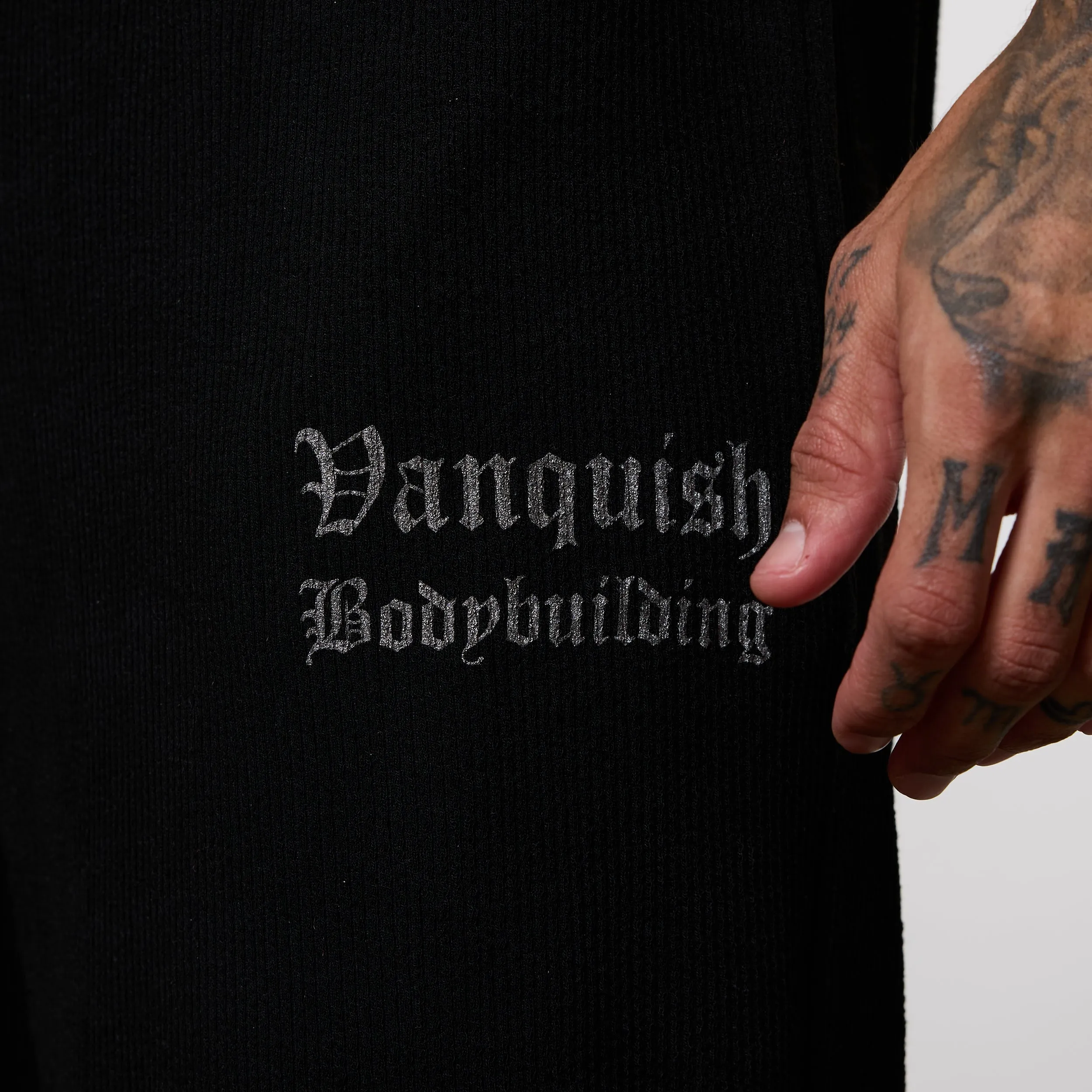 Vanquish Black Bodybuilding Baggy Pants Layered Wear Office Friendly