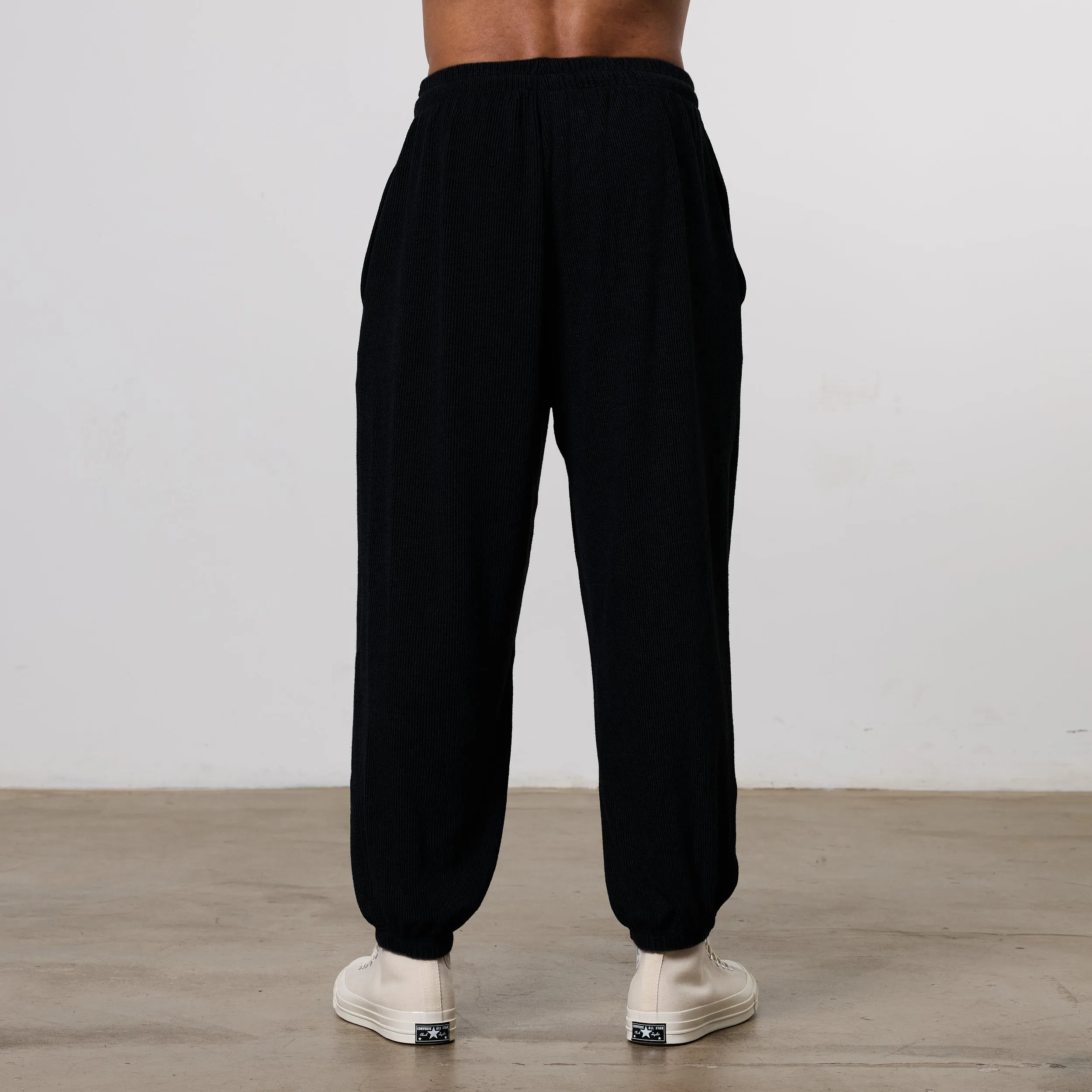 smooth zipper Vanquish Black Bodybuilding Baggy Pants